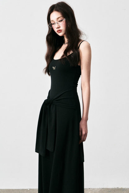 Tie-Waist Halter Maxi Dress