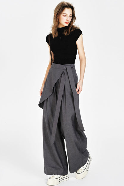 Irregular Wide-Leg Pants