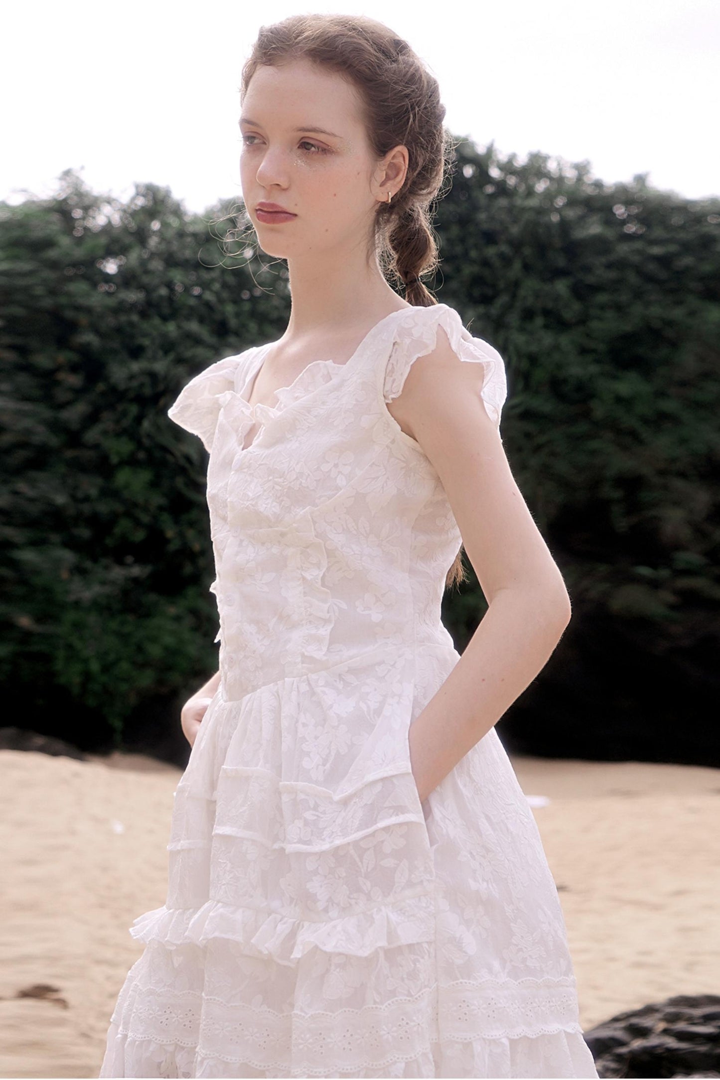 Elegant Two-Way Little White Dress