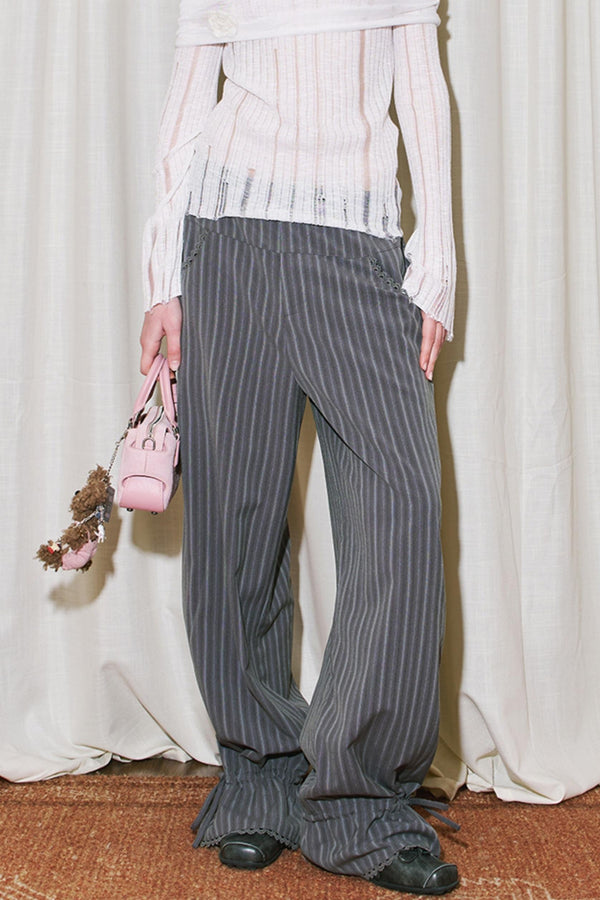 Layered Lace Casual Suit Pants