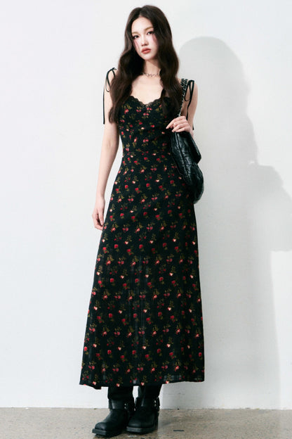 Vintage Floral Tie Dress
