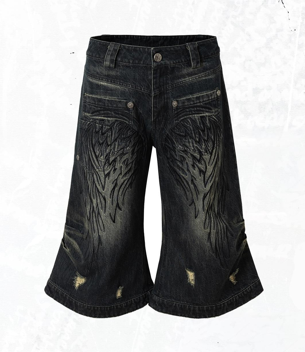 Winged Denim Trousers