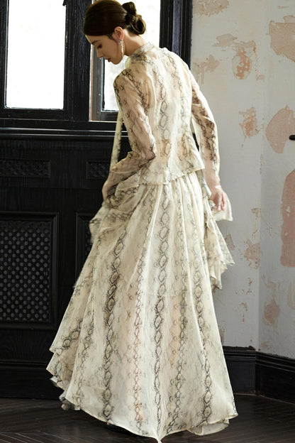 Snake Print A-line Skirt Set-Up