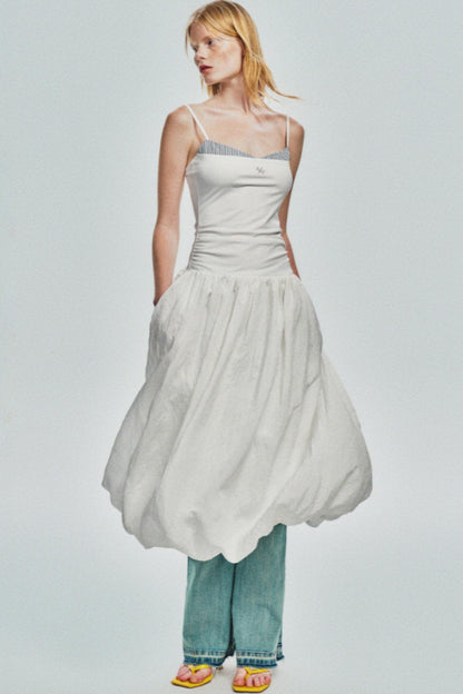 Color-Block Halter Maxi Dress