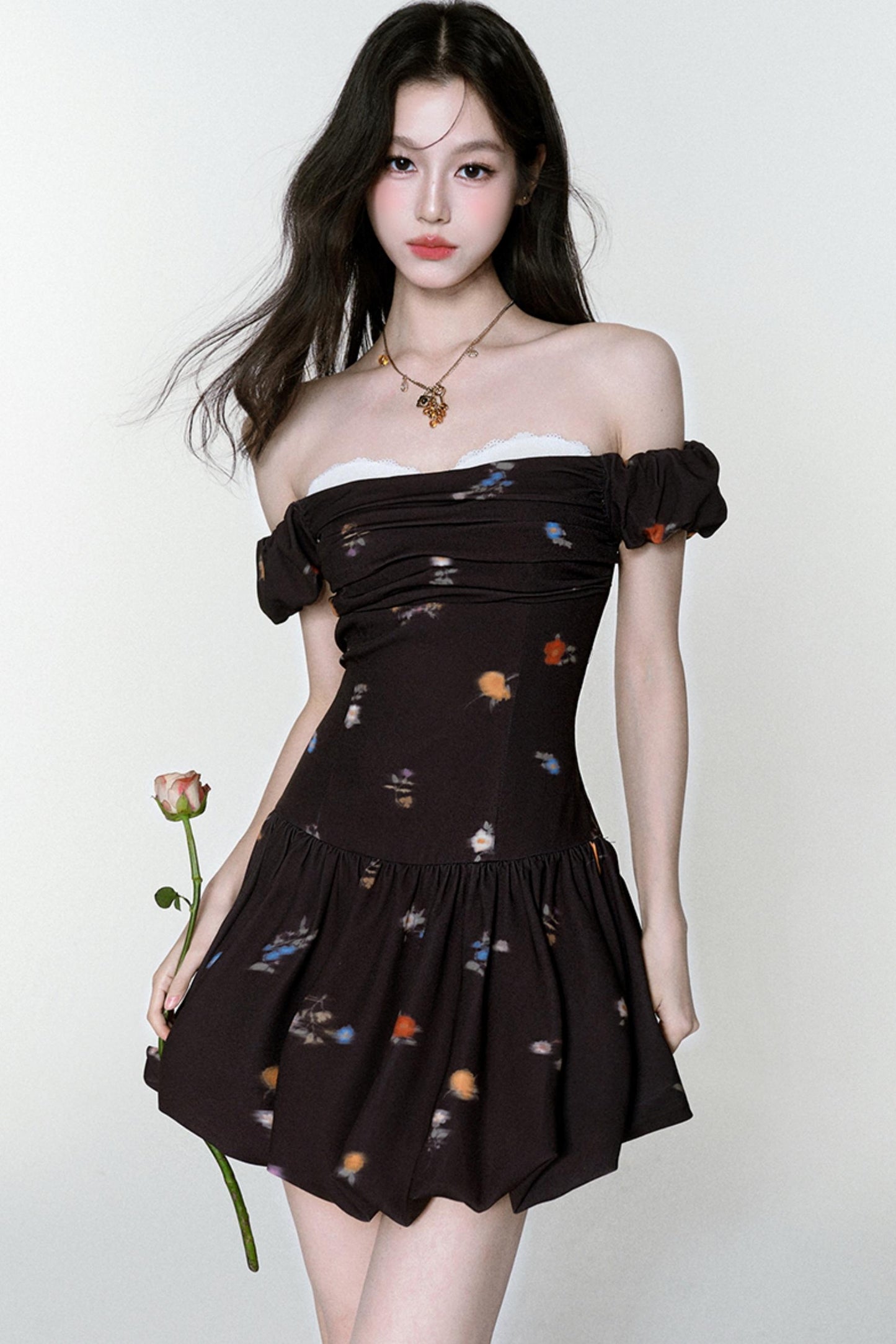 Rose One-Shoulder Dress