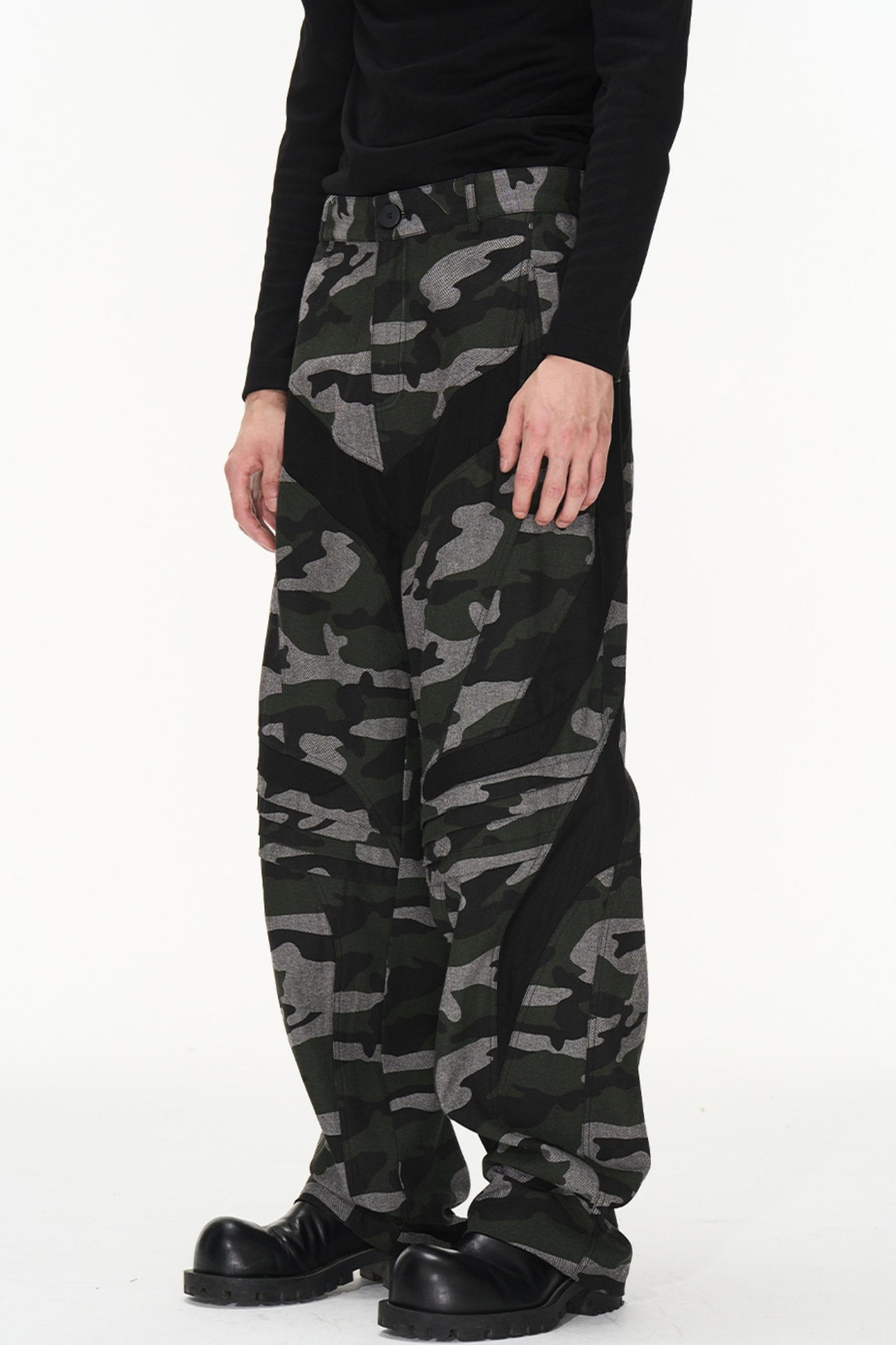 Patchwork Pleat Pants