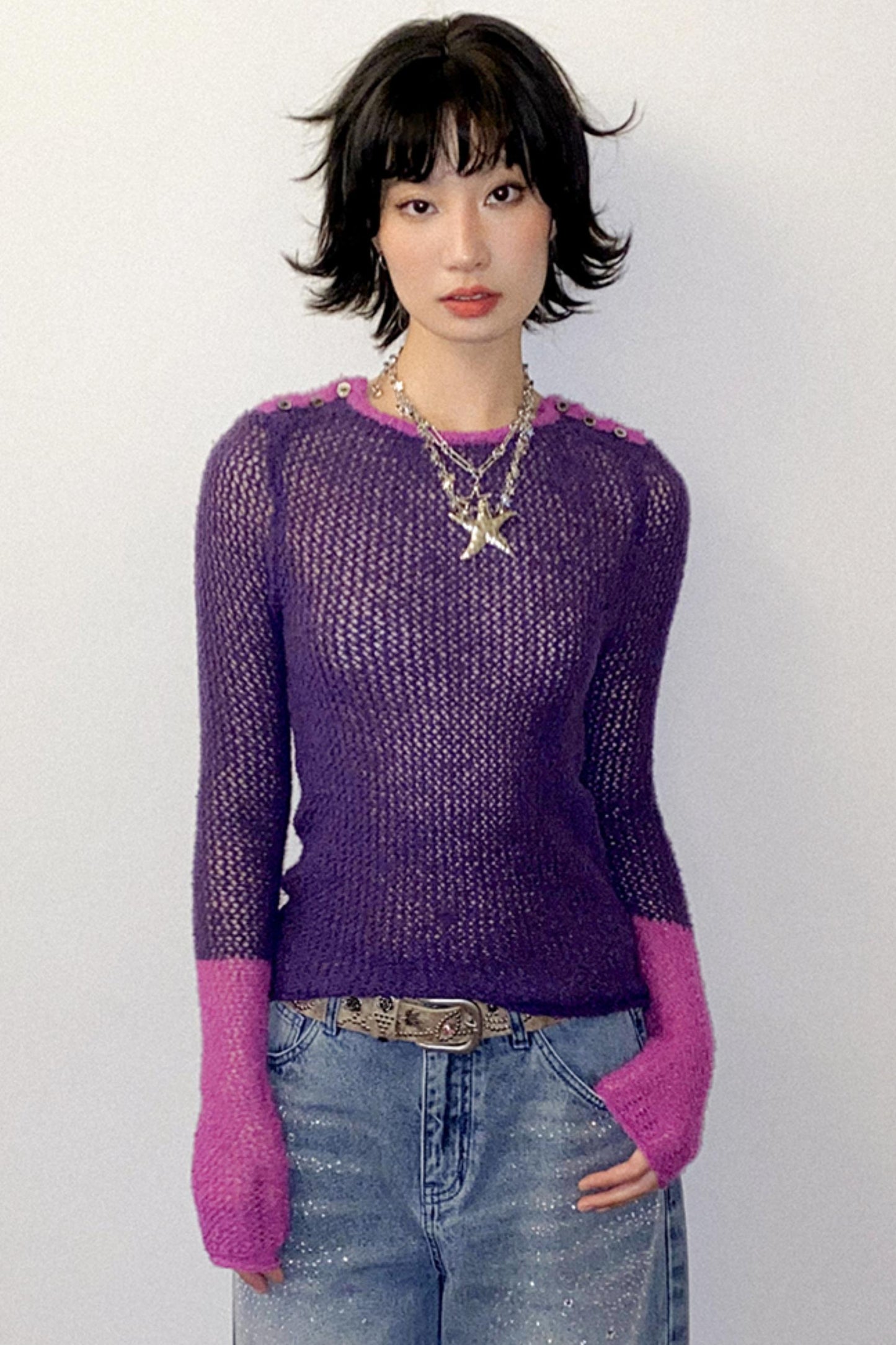 Rose Purple Knit Top