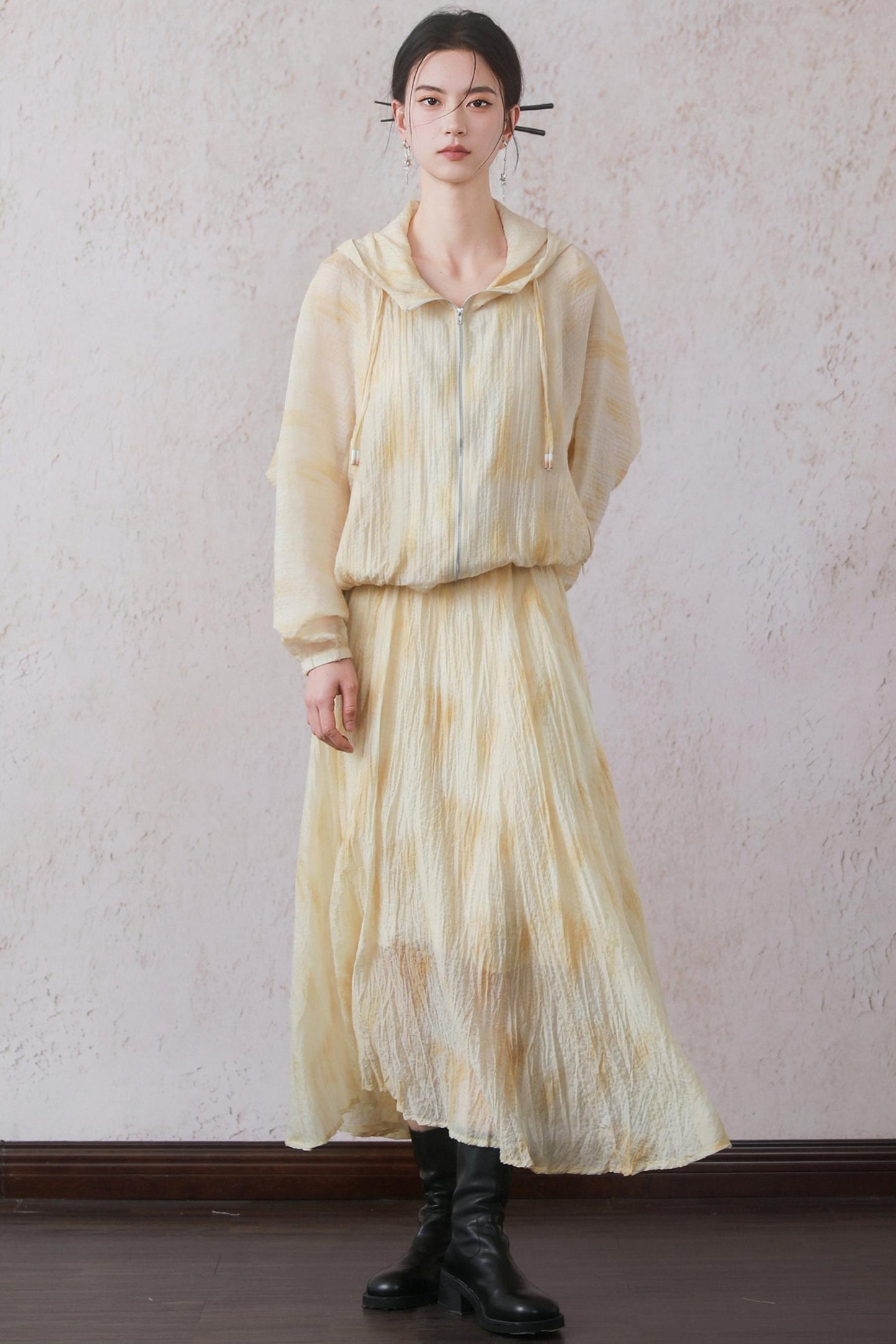 Lightweight Cheese Yellow Hooded Jacket