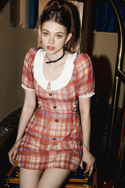 Vintage Plaid A-Line Dress