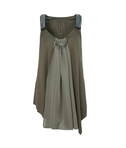 Metal-Studded Swing Tank Top