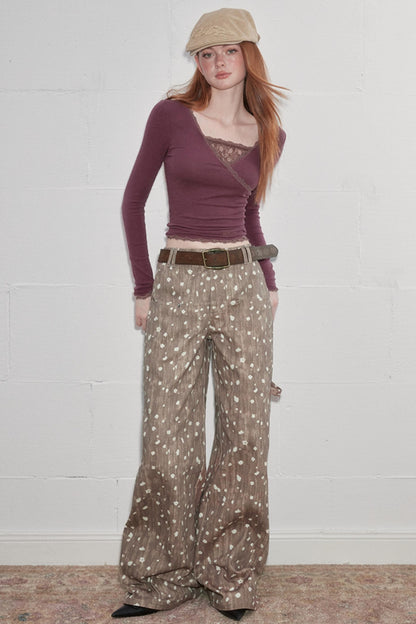 Lace-Trimmed Asymmetrical Tee