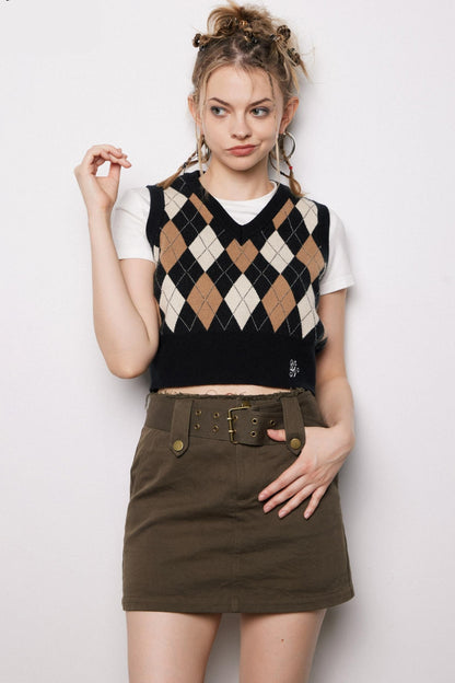 Vintage Brown A-Line Skirt