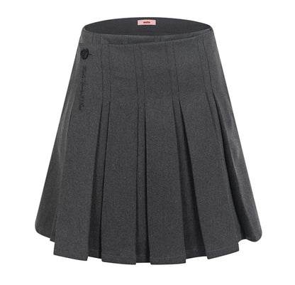 Gray Summer Pleated Skirt