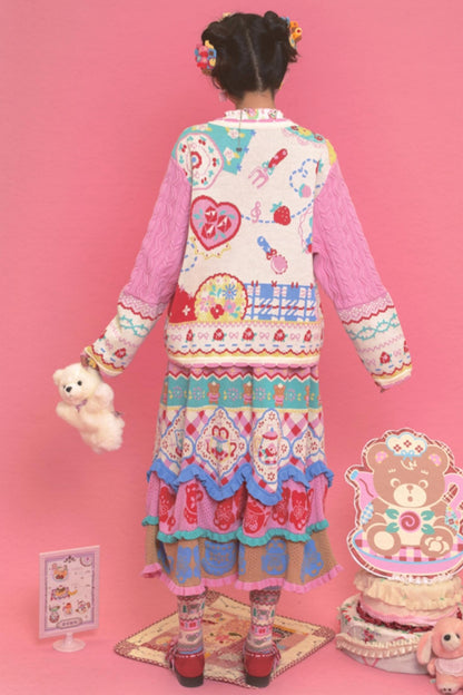 Pink Baby Patchwork Cardigan