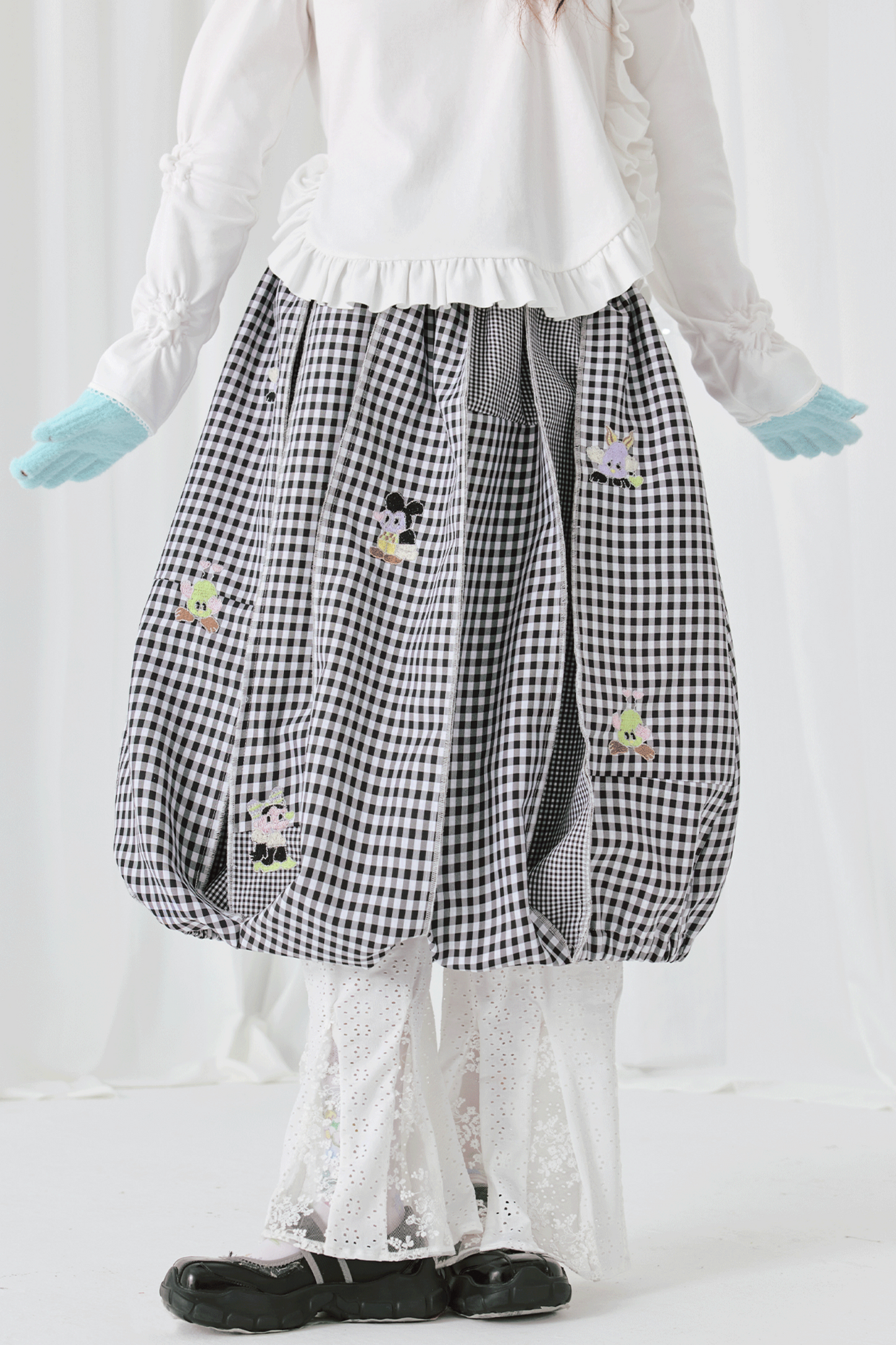 Silk Plaid Reversible Skirt