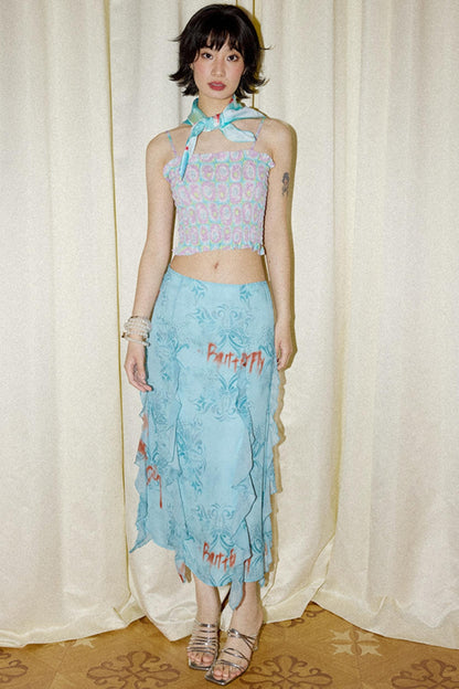 Light Blue A-line Skirt