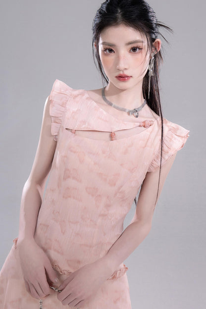 Floral Pink A-Line Dress