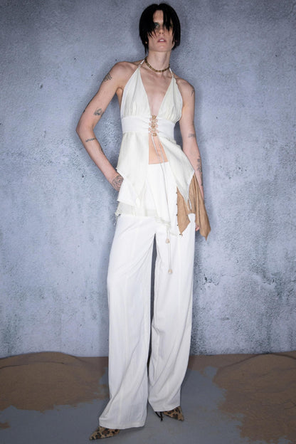 Leaf Beaded Cotton Camisole