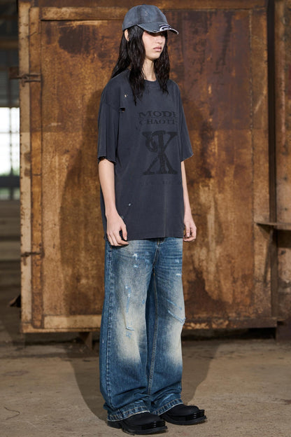 Blue Gray Graphic Tee