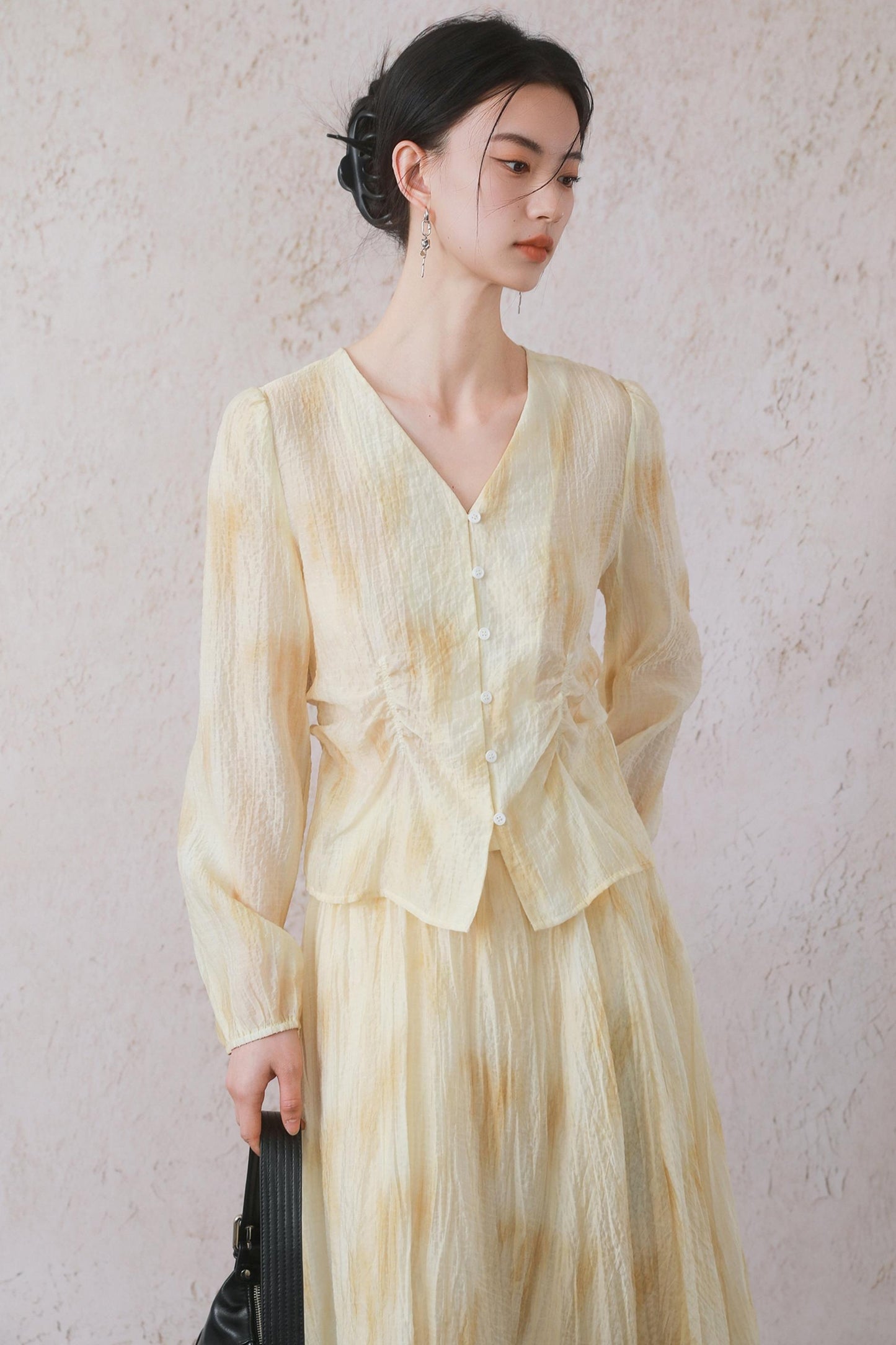 Yellow Pleated Skirt