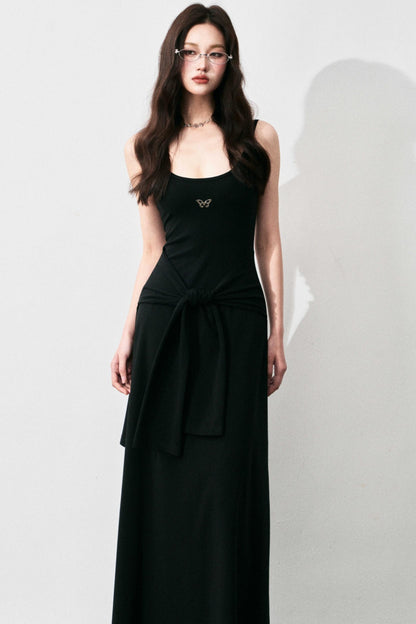 Tie-Waist Halter Maxi Dress