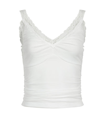 Tuck Mesh Lace Stitch Camisole