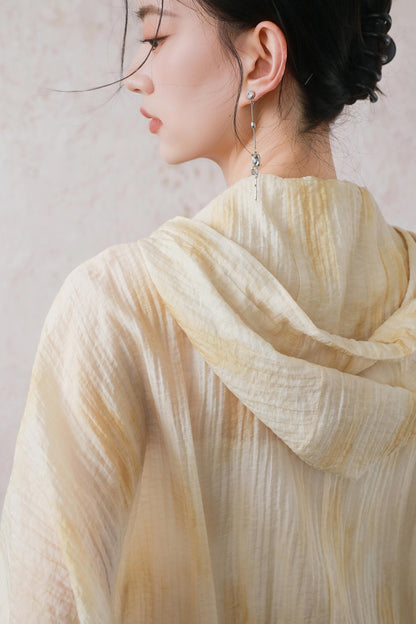 Lightweight Cheese Yellow Hooded Jacket