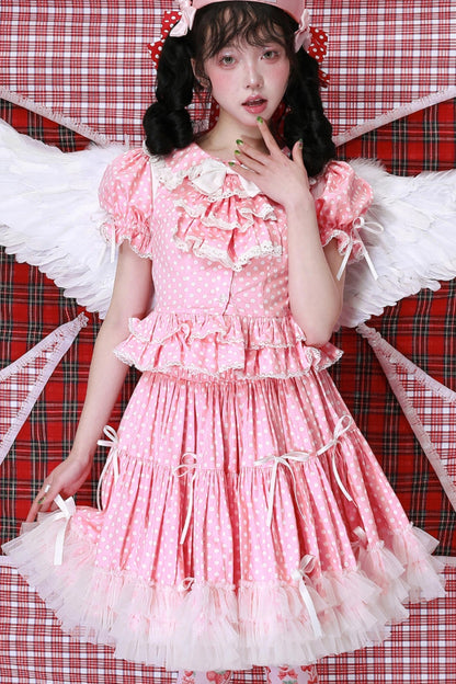 Pink Polka Dot Skirt