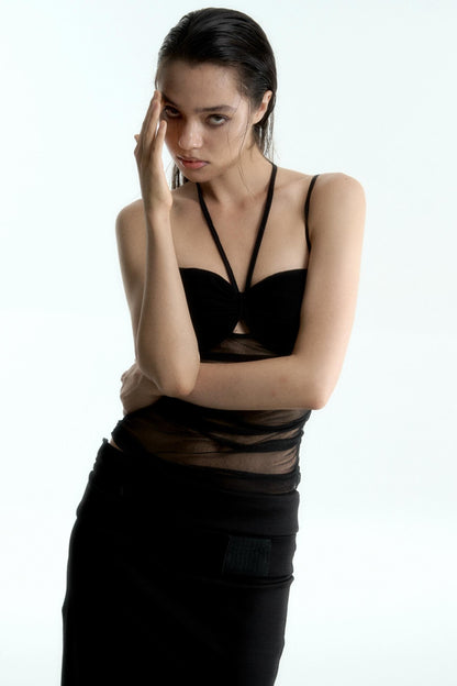 Mesh Halter Corset Top