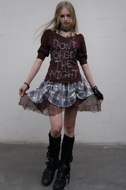 Straight silhouette Plaid Skirt