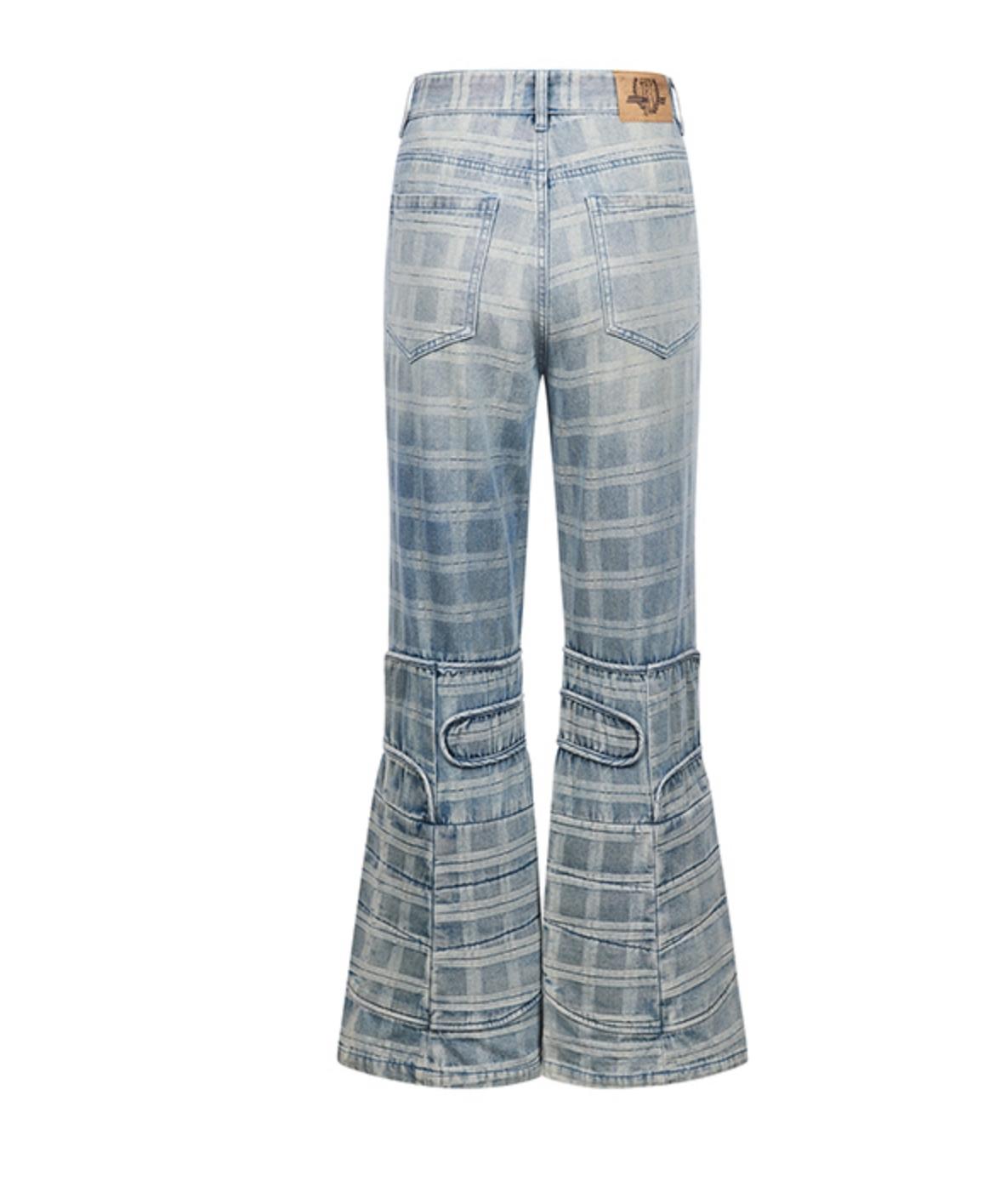 Plaid Denim Pants