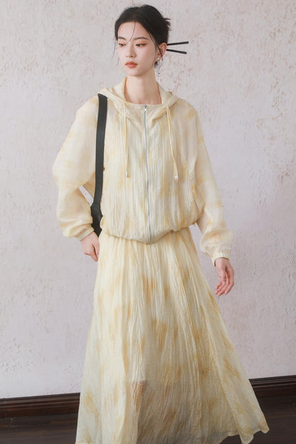 Yellow Pleated Skirt