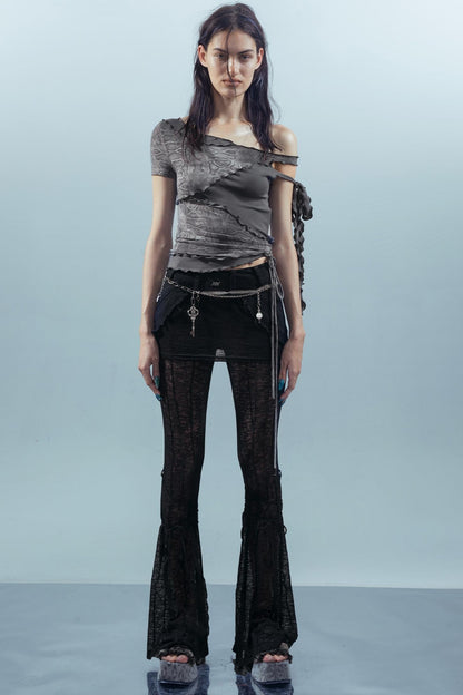 Spliced Rivet Short Sleeve Tee