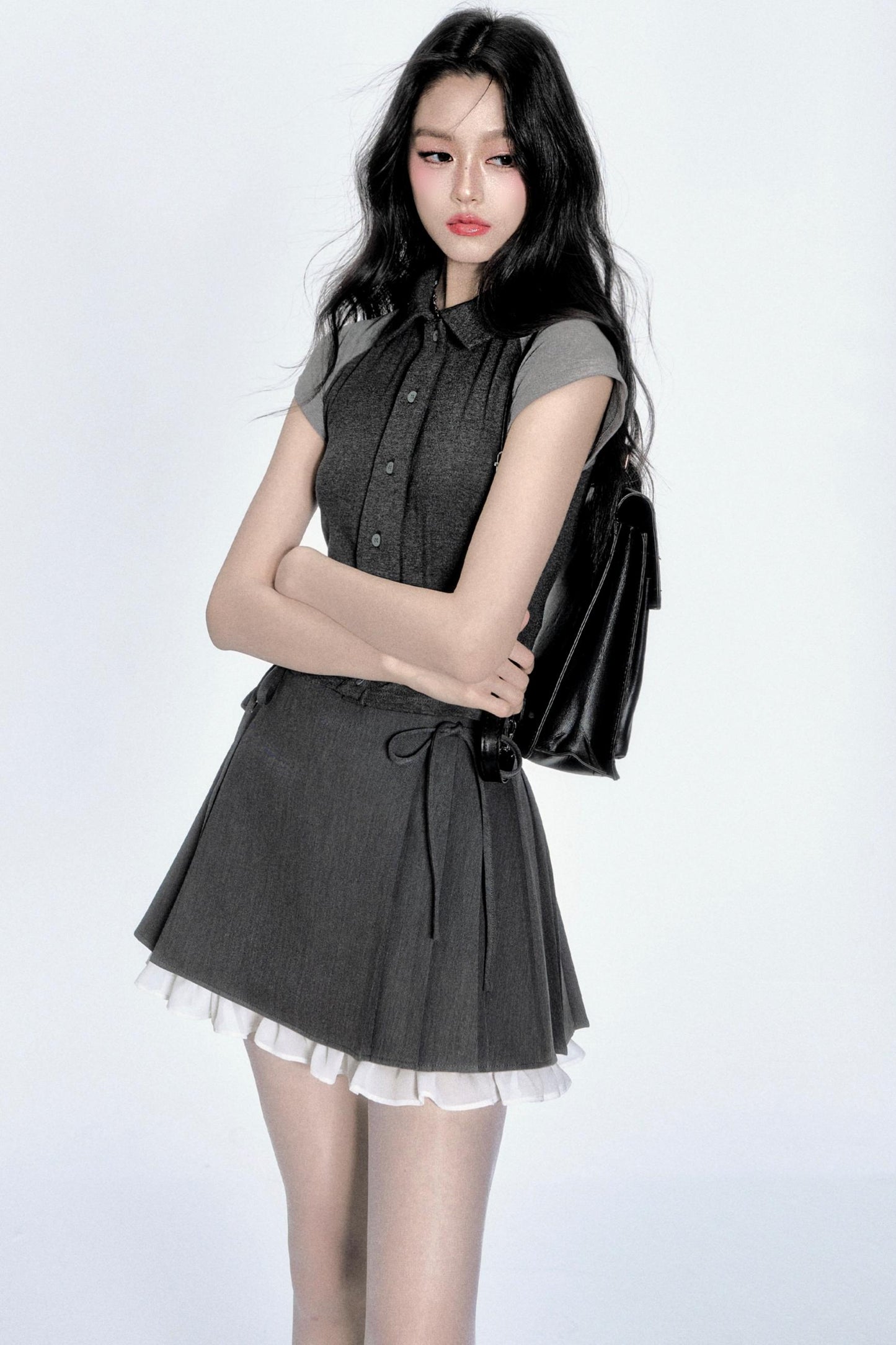 Pleated Bustier Skirt