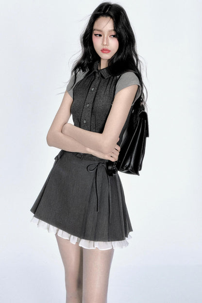 Pleated Bustier Skirt