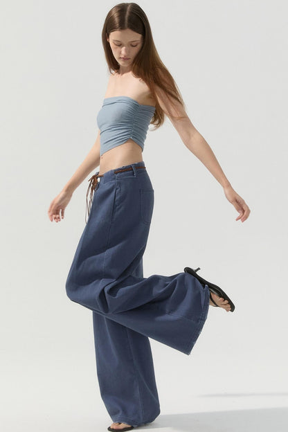 Vintage Blue Wide-Leg Pants