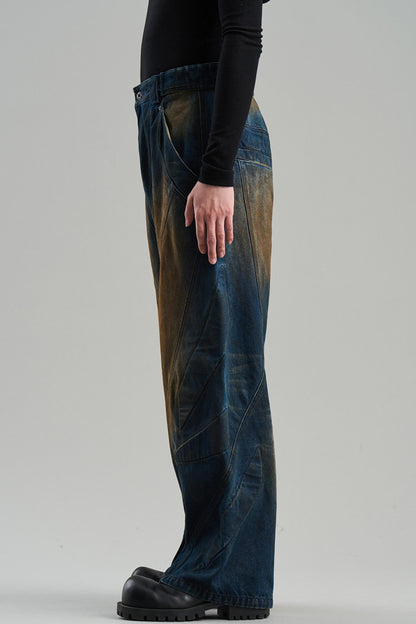 Rivet Mid-Rise Denim Trousers