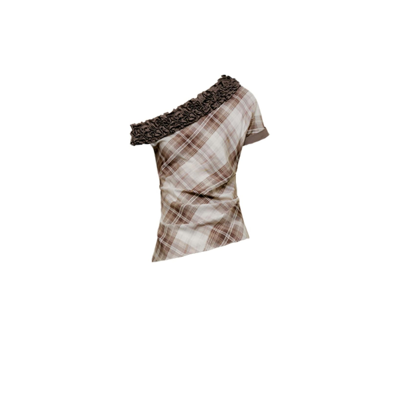 Plaid Lace Raglan Top