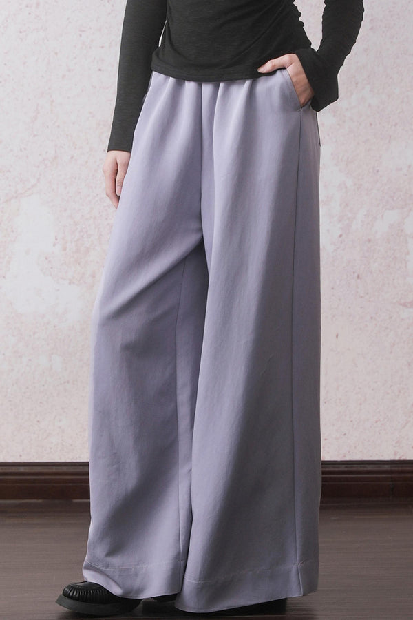 Lilac Elastic Waist Pants