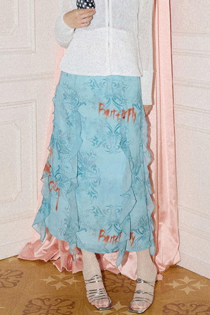 Light Blue A-line Skirt