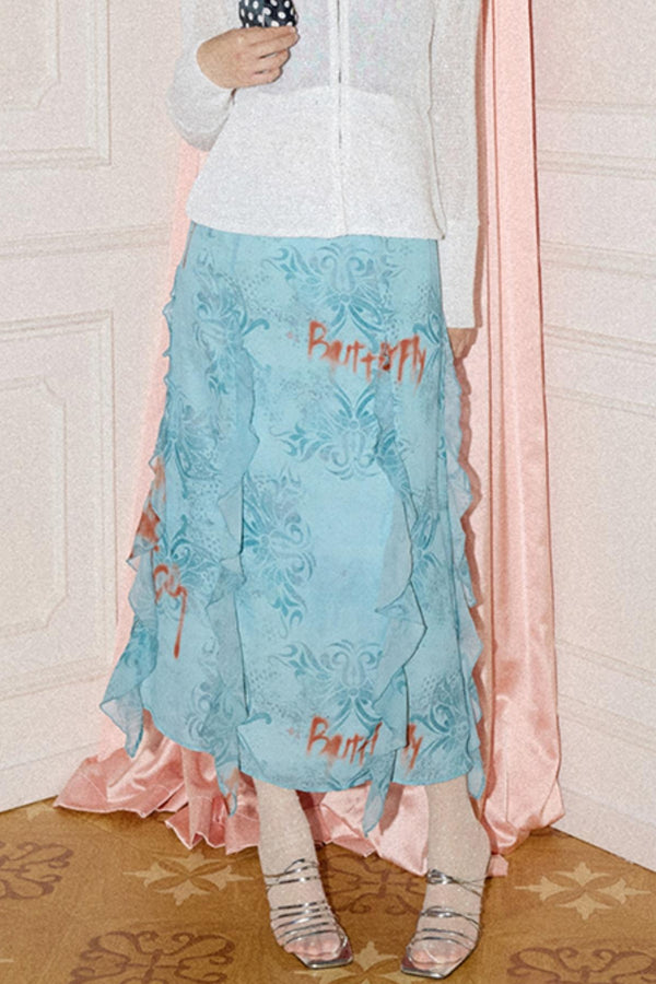 Light Blue A-line Skirt