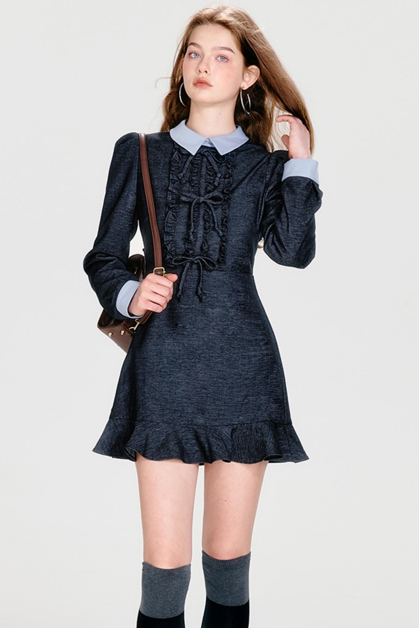 Color Clash Bow Dress