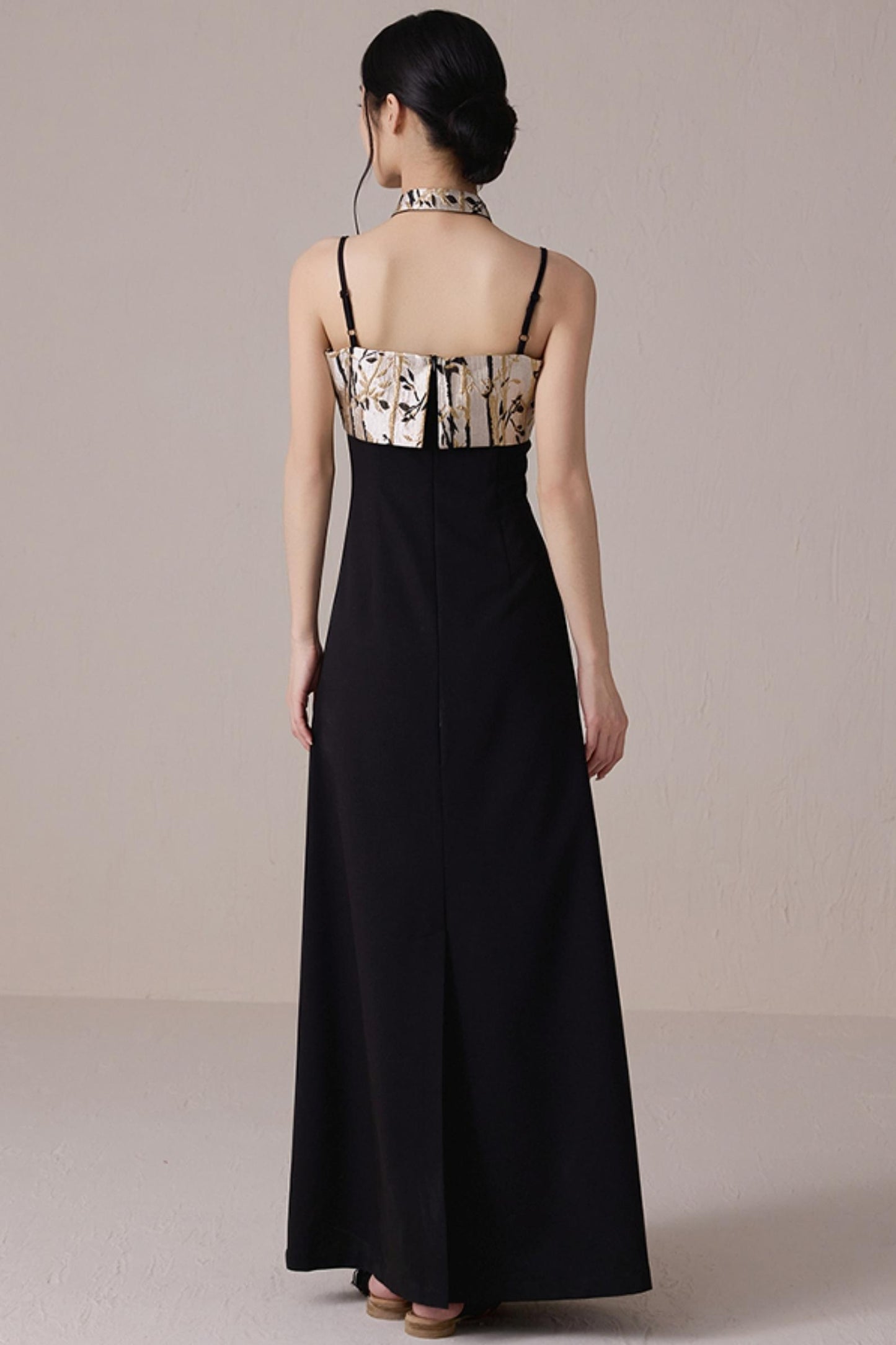 Bamboo Jacquard Halter Dress