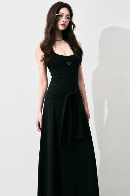 Tie-Waist Halter Maxi Dress