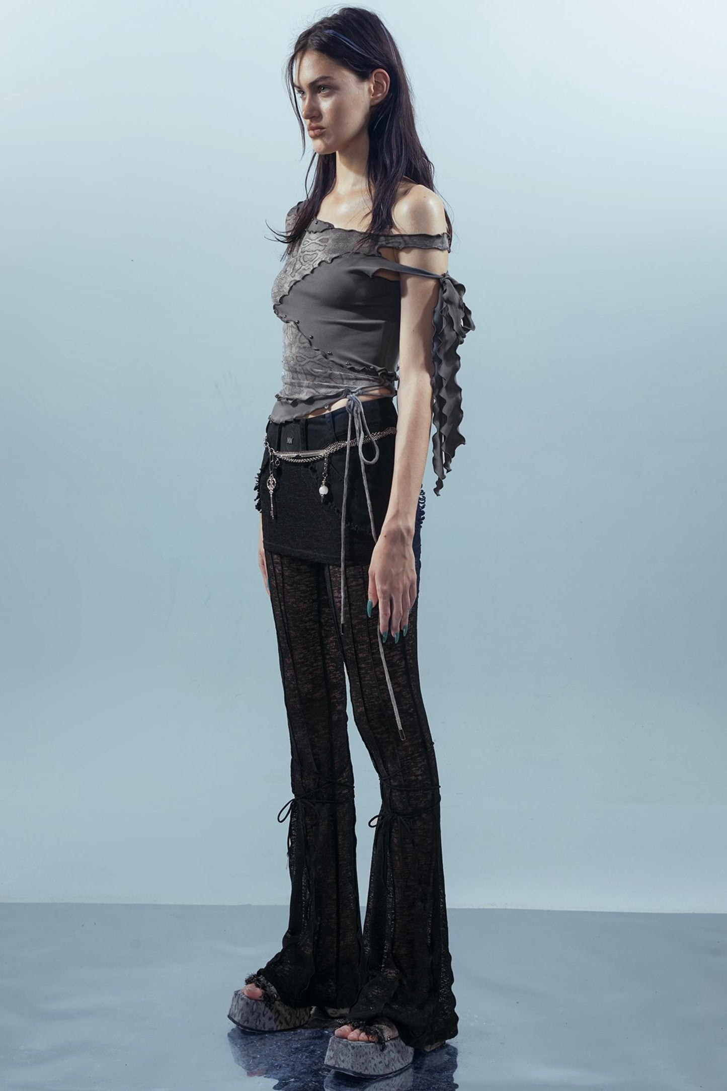 Spliced Rivet Short Sleeve Tee