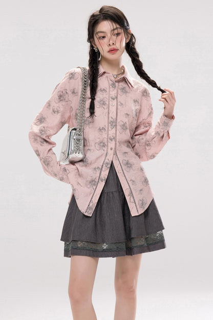 Cherry Blossom Layered Shirt