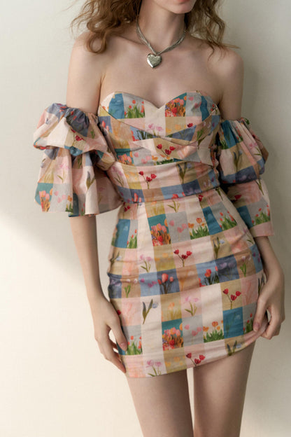 Vibrant Tulip Fitted Dress