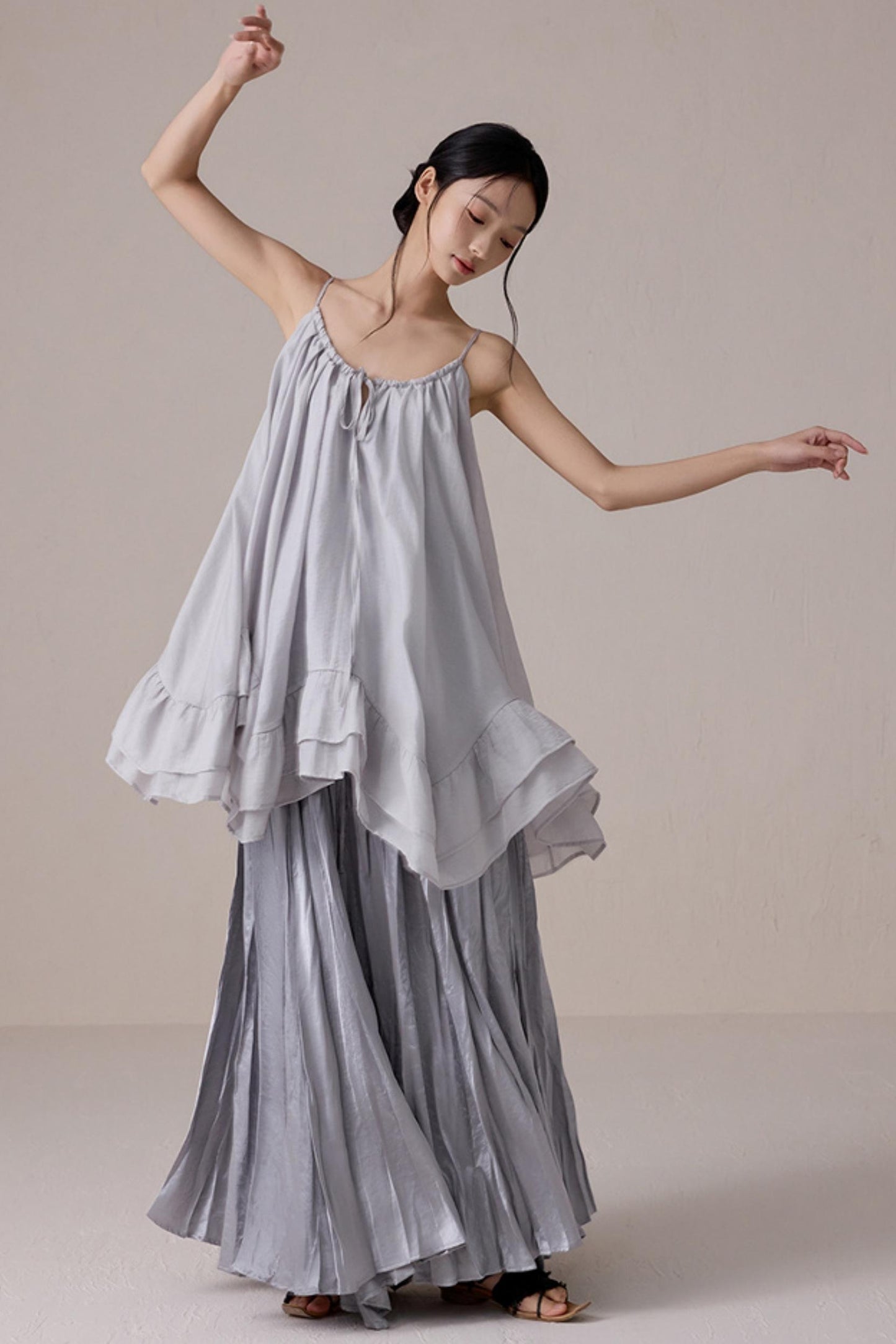 Silver Gray A-Line Skirt