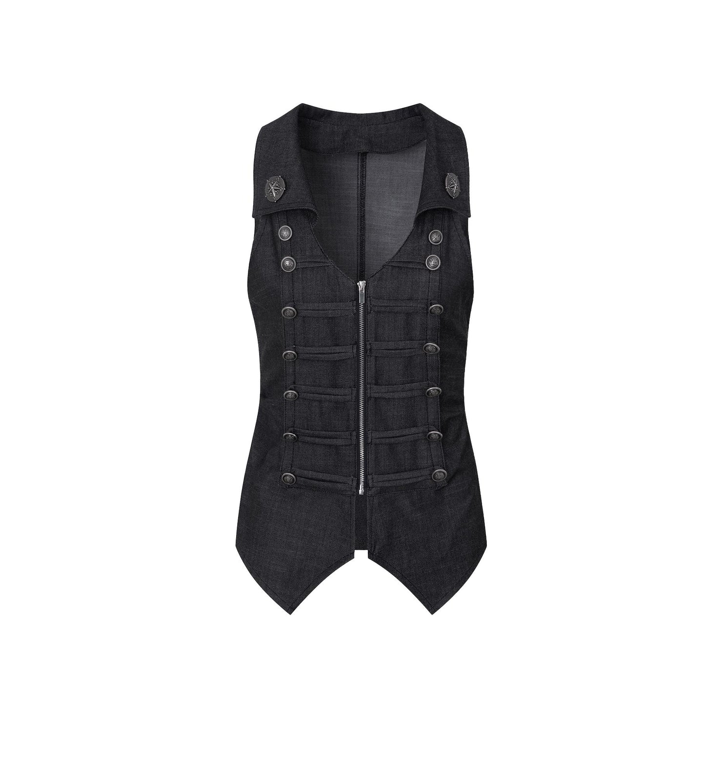 Slim Fit Double-Breasted Zipper Top