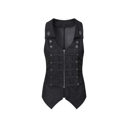 Slim Fit Double-Breasted Zipper Top